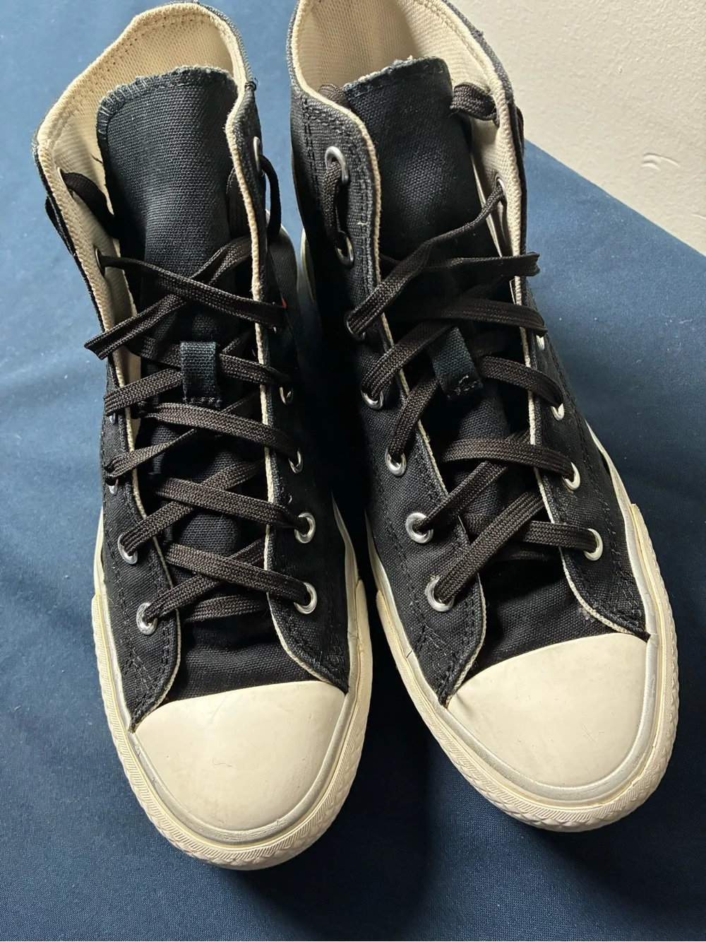 Converse Black High-Top Sneakers with White Toe and Sole